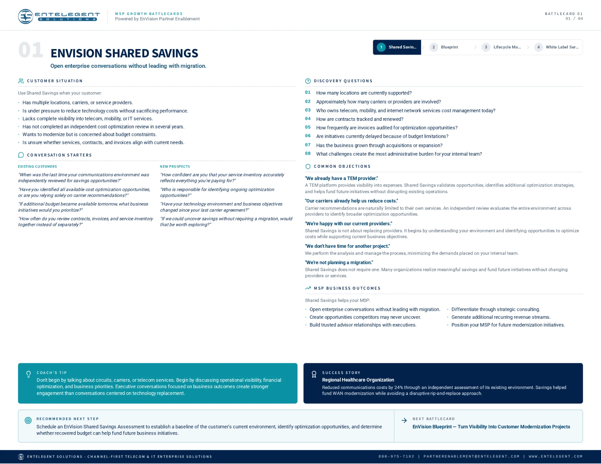EnVision Shared Savings battlecard